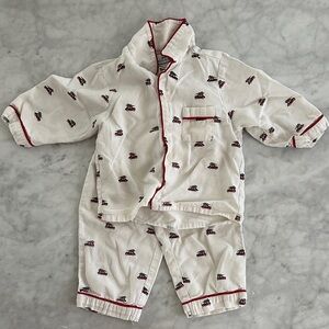 Holiday Kids Pajama Set with Red Car Pattern